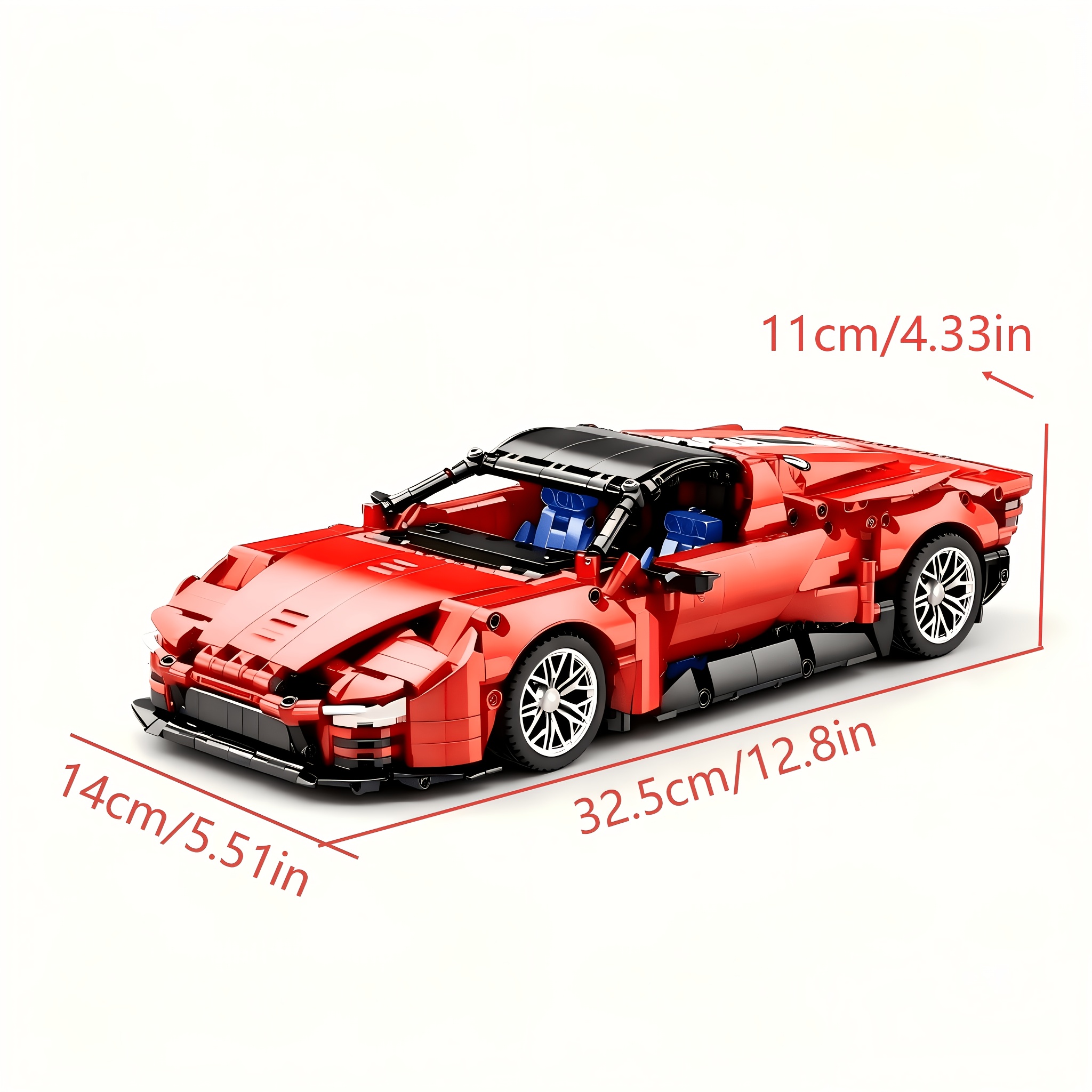 Mechanical Set Red Supercar Building Blocks